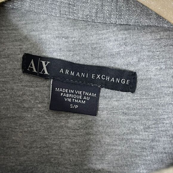 Armani Exchange Vest Women's SP Gray Quilted Puffer Full Zip Snap Pockets - Picture 2 of 12